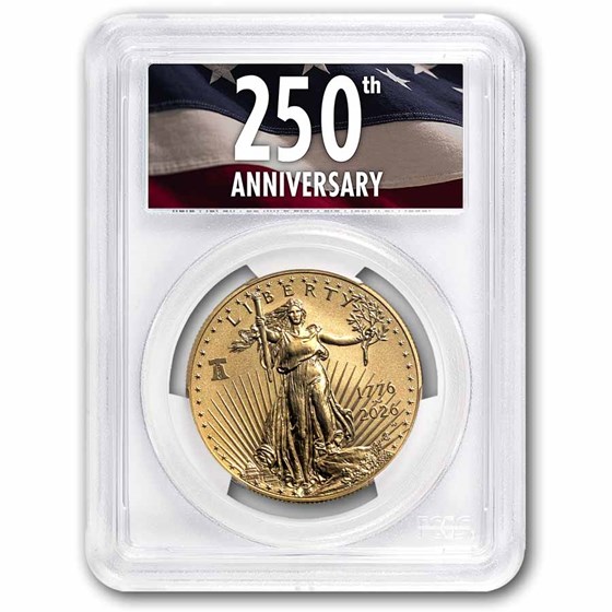 2026-W 1 oz Burnished Gold Eagle Dual Date MS-70 PCGS (FDI, 250)