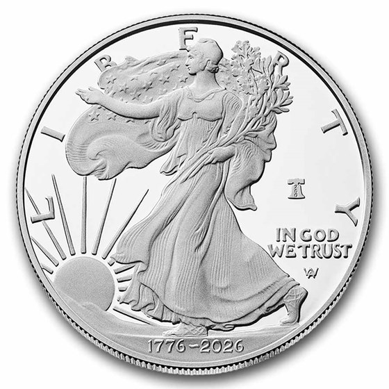 2026-W 1 oz Proof American Silver Eagle (w/Box & COA, Dual Date)