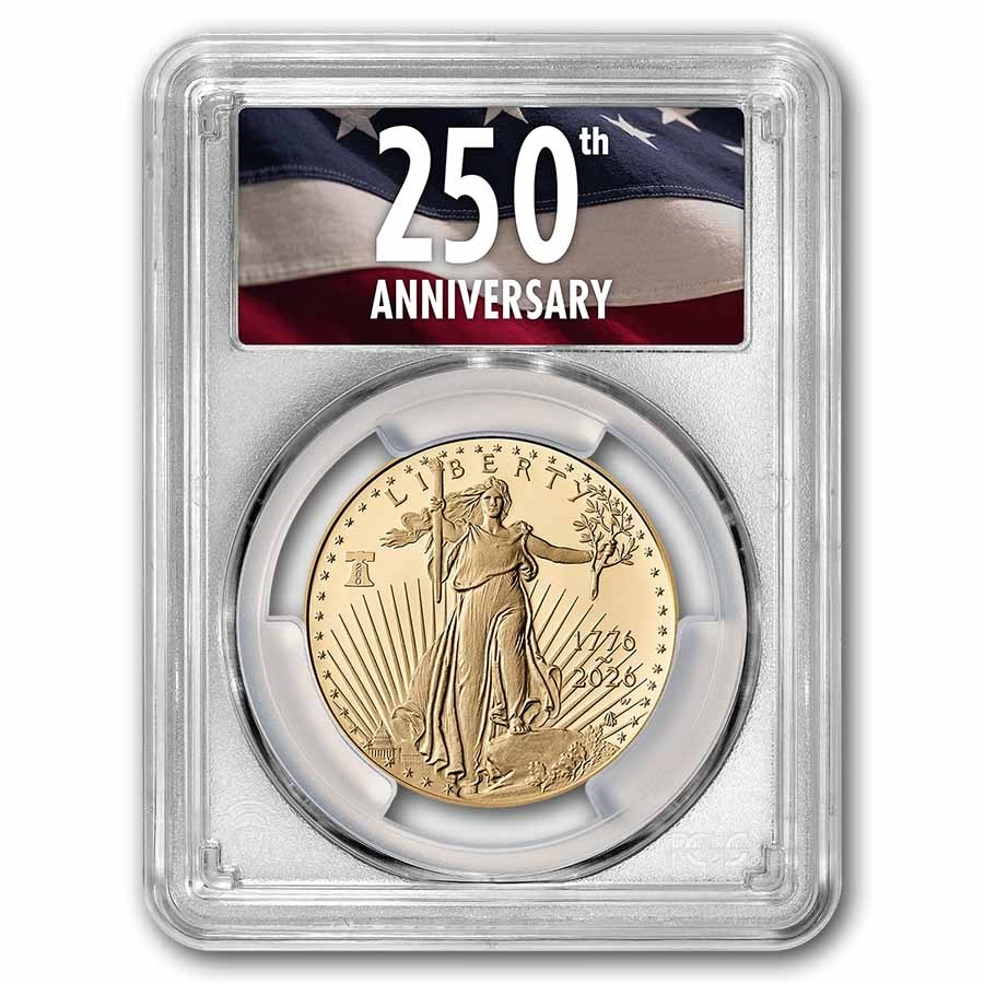 2026-W 1 oz Proof Gold Eagle Dual Date PR-70 PCGS (FDI, 250th)
