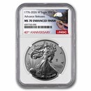 2026-W Burnished Silver Eagle MS-70 NGC (AR, 40th, Enhanced)