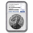 2026-W Burnished Silver Eagle MS-70 NGC (ER, Enhanced)