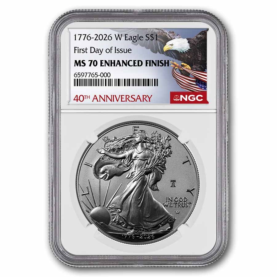 2026-W Burnished Silver Eagle MS-70 NGC (FDI, 40th, Enhanced)