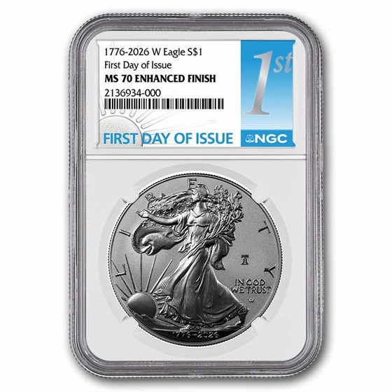 2026-W Burnished Silver Eagle MS-70 NGC (FDI, Enhanced)