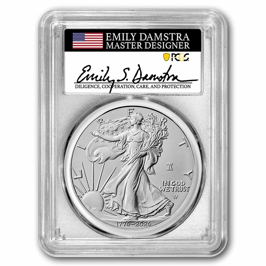 2026-W Burnished Silver Eagle SP-70 PCGS (AR, Enhanced, Damstra)