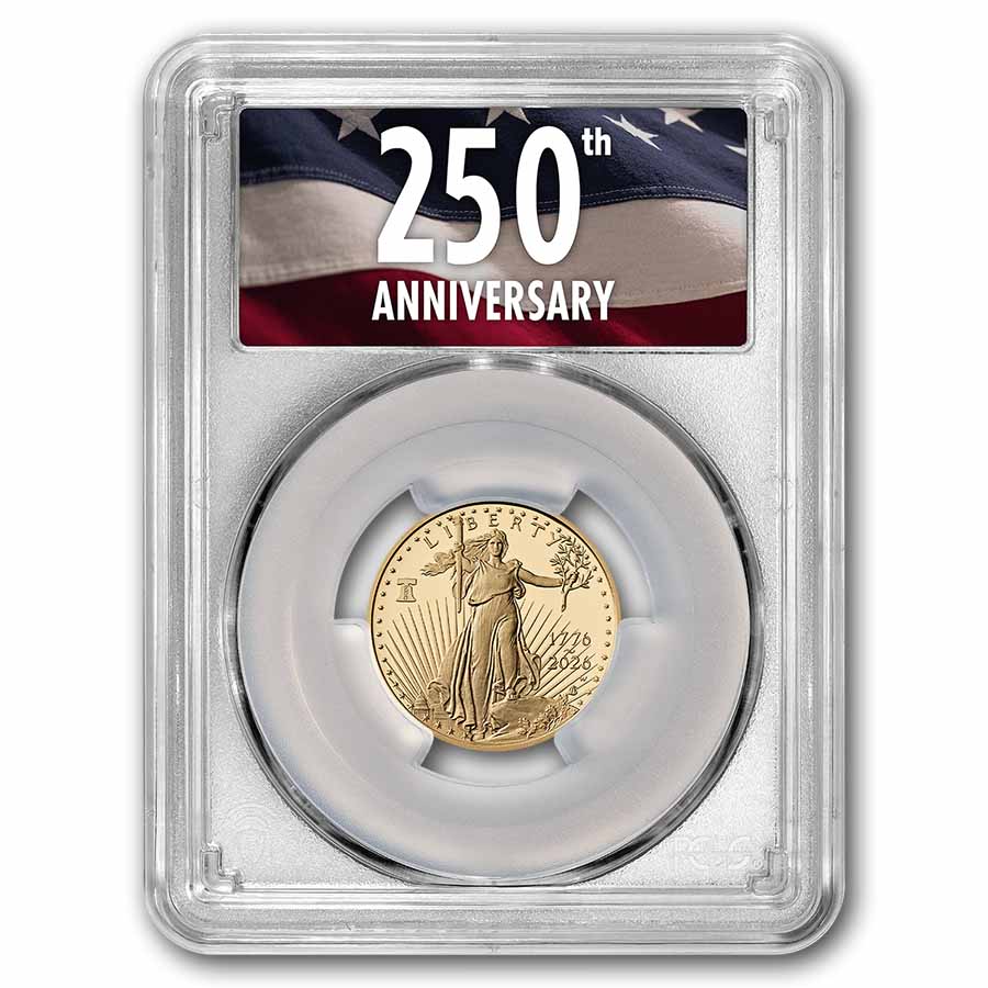 Buy 2026-W 1/4 oz Gold Eagle Dual Date PR-70 (FDI, 250th) | APMEX