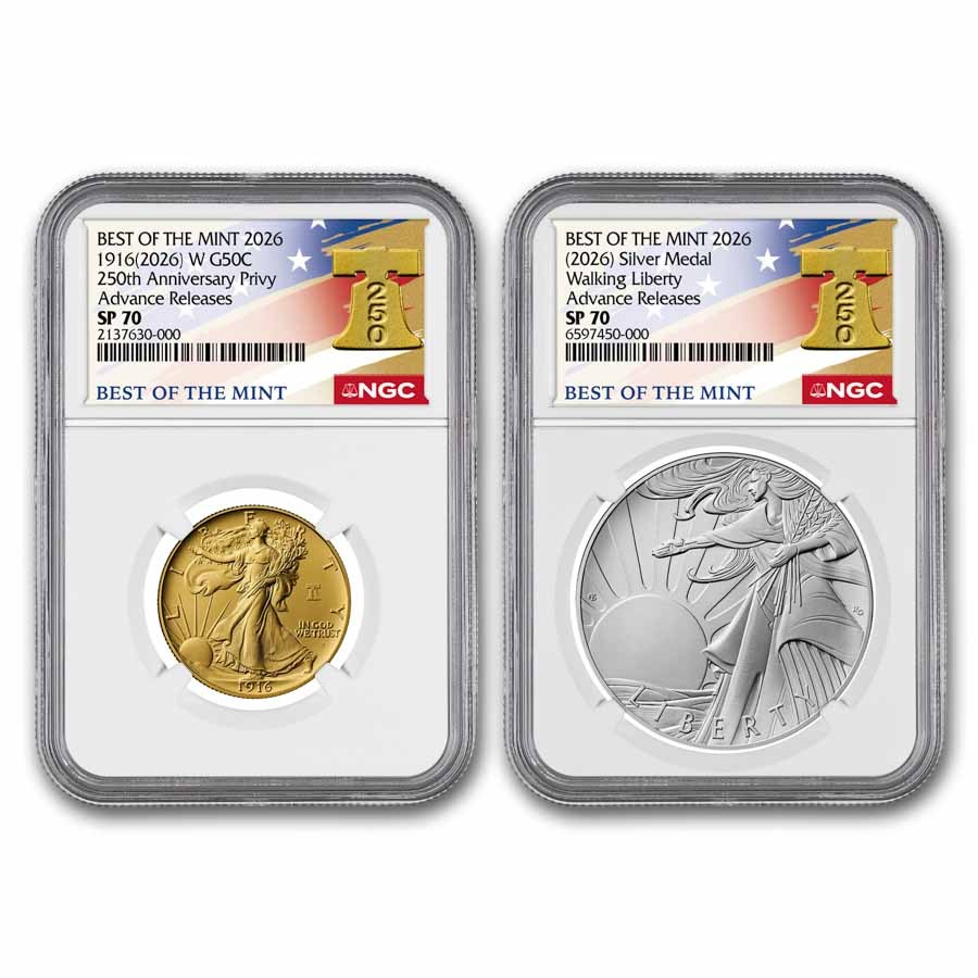 Buy 2026 Walking Liberty Coin & Medal Set SP-70 (AR, Bell) | APMEX