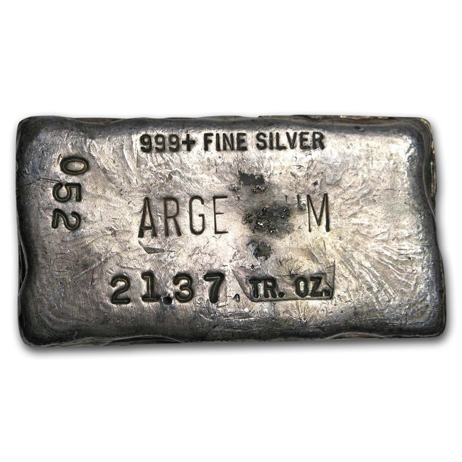Buy 2136 Oz Silver Bar Argentum Refining Vintage Poured Apmex