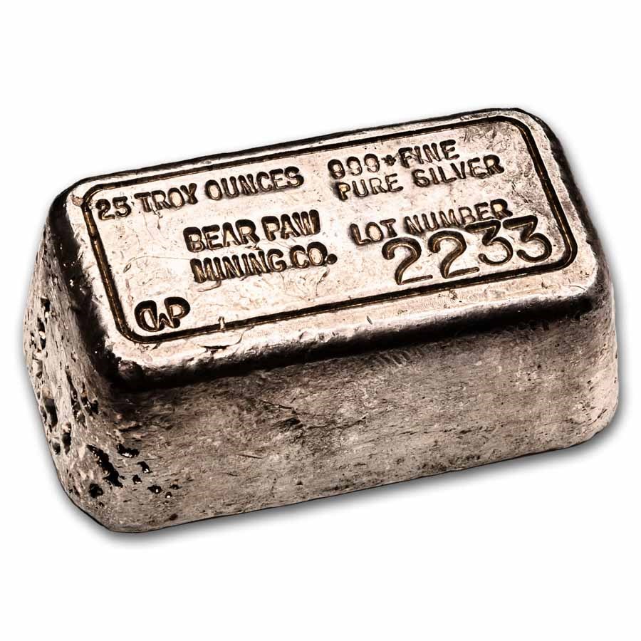 24.95 oz Silver Bar - Bear Paw Mining Company (Lot #2233)