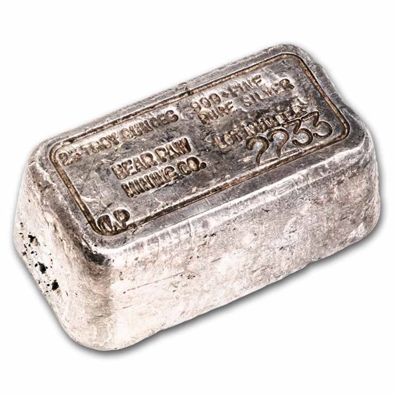 25.27 oz Silver Bar - Bear Paw Mining Company (Lot #2233) 25.27 oz Silver Bar - Bear Paw Mining Company (Lot #2233)