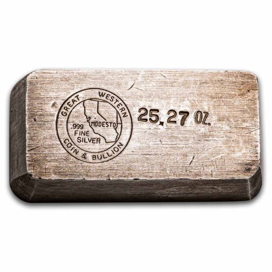 25.27 oz Silver Bar - Great Western Coin & Bullion