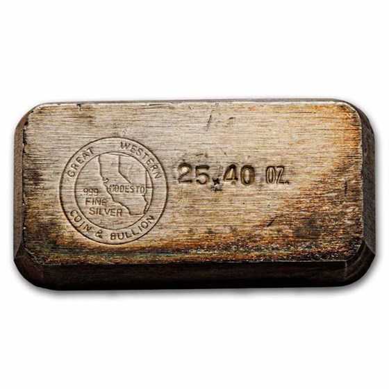 25.40 oz Silver Bar - Great Western Coin & Bullion