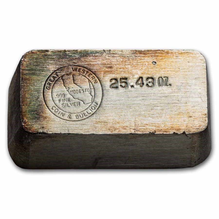 25.43 oz Silver Bar - Great Western Coin & Bullion