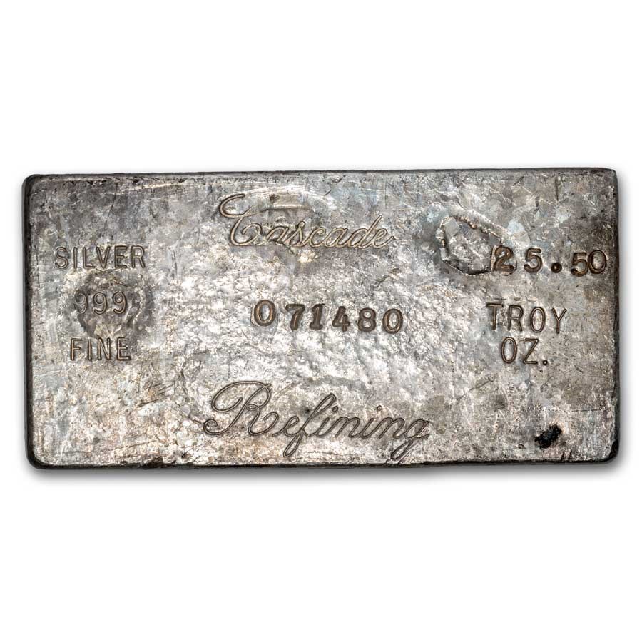25.50 oz Silver Bar - Cascade Refining (Poured)