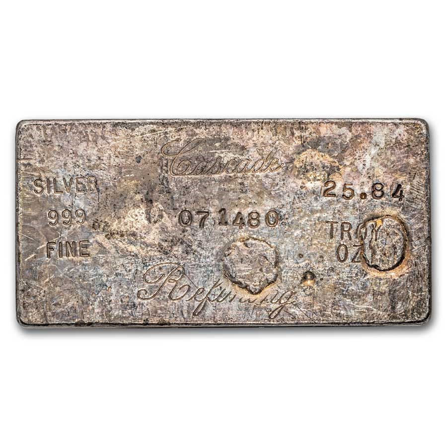 25.84 oz Silver Bar - Cascade Refining (Poured)