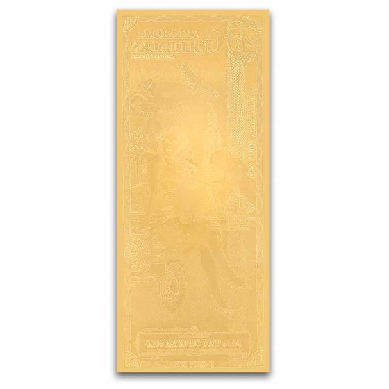10 Oklahoma 1/2 Goldback 2025 Alpha Gold Foil Note 1/2000 Oz 24KT 10 Oklahoma 1/2 Goldback 2025 Alpha Gold Foil Note 1/2000 Oz 24KT