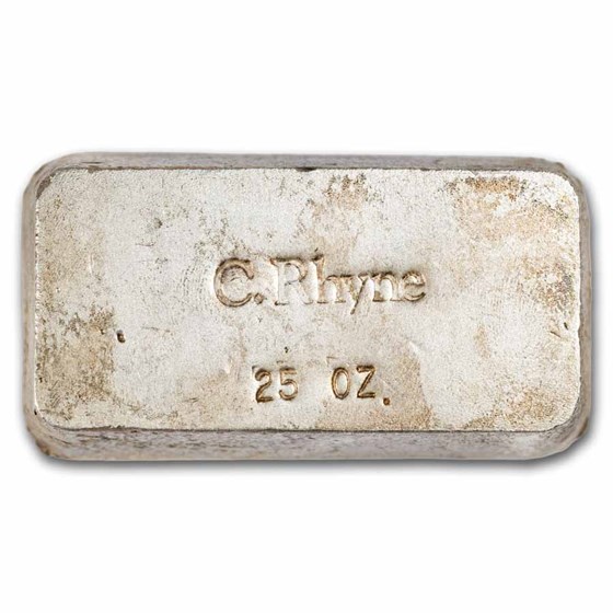 25 oz Silver Bar - Vintage C. Rhyne (Struck)