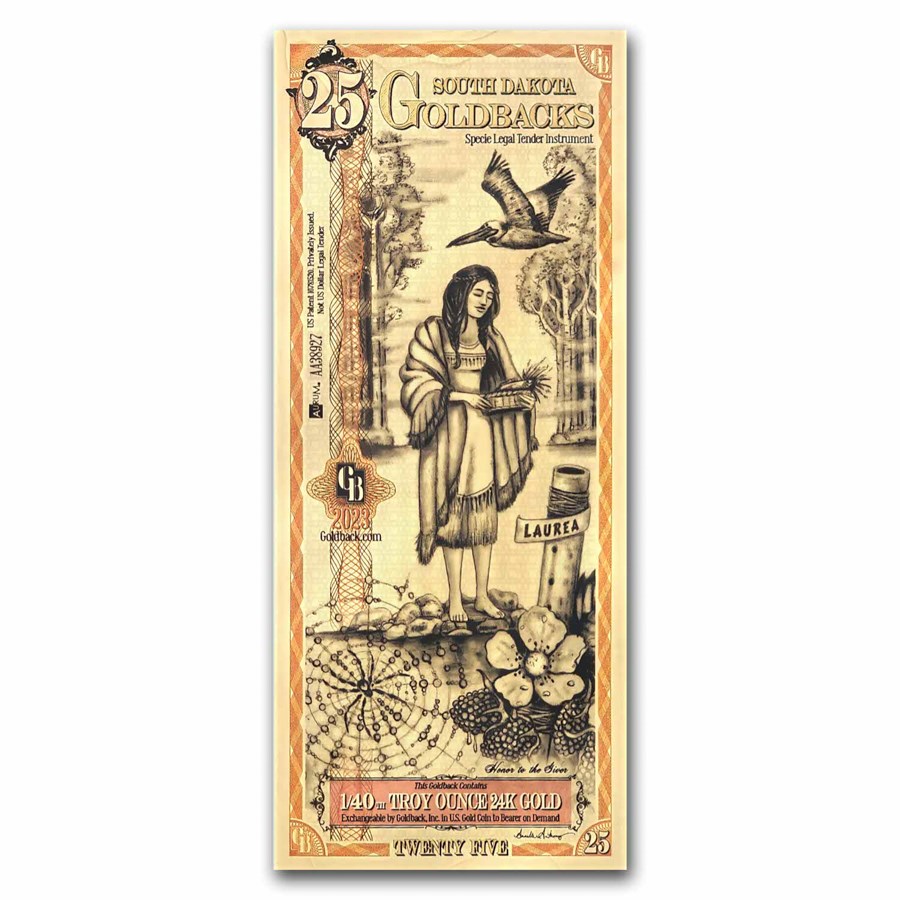 10 NEVADA Goldback 1/100 Oz 24K Pure Gold Aurum Gold Foil Note - IN STOCK - Foto 4