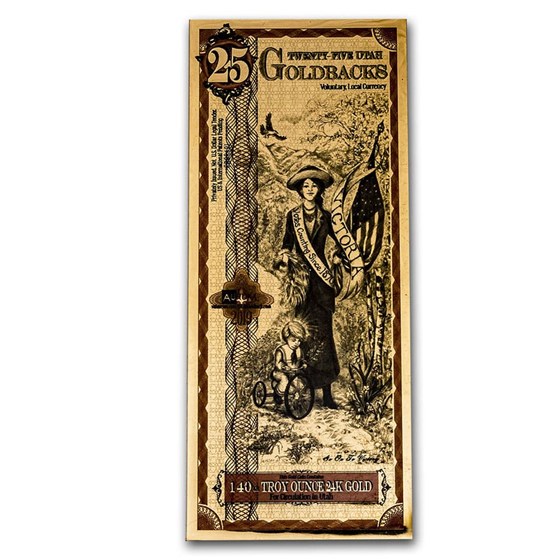 25 Utah Goldback - Aurum Gold Foil Note (24k) 25 Utah Goldback - Aurum Gold Foil Note (24k)