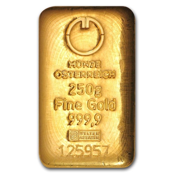 250 gram Gold Bar - Austrian Mint (Cast) 250 gram Gold Bar - Austrian Mint (Cast)