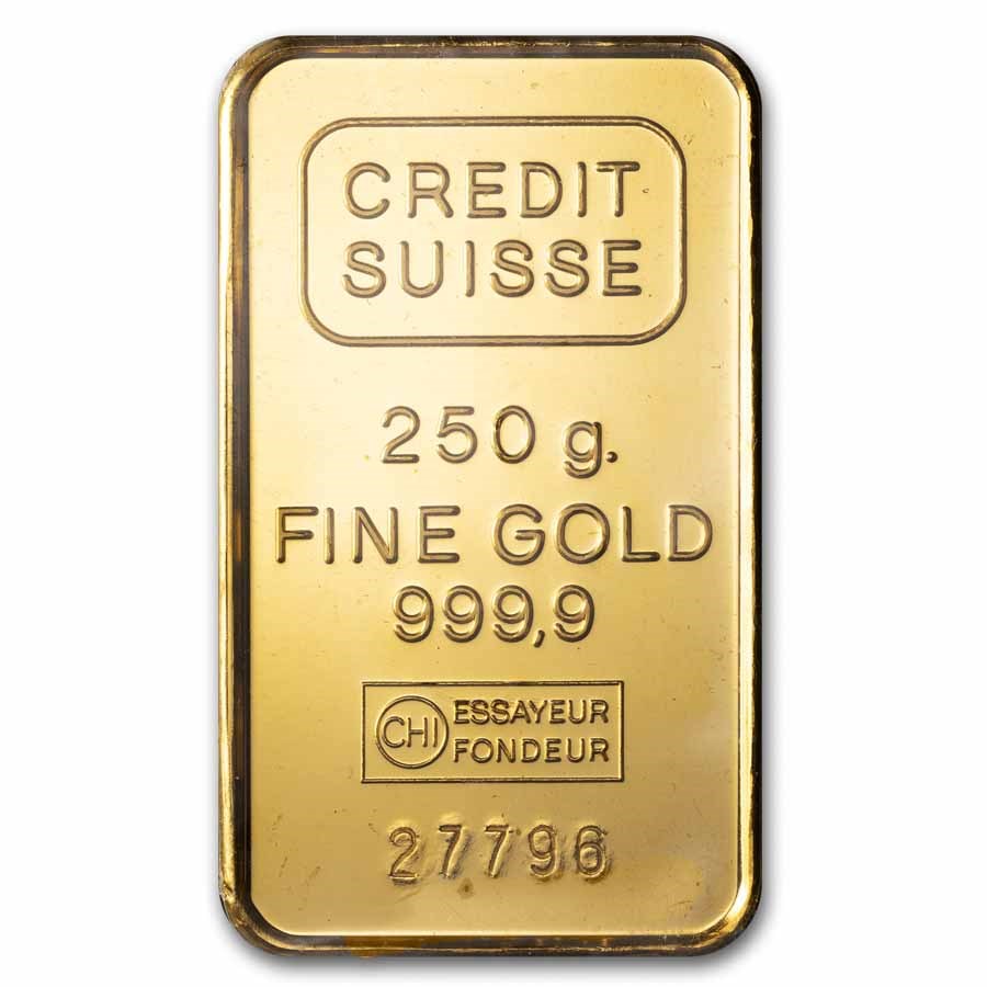 250 gram Gold Bar - Credit Suisse