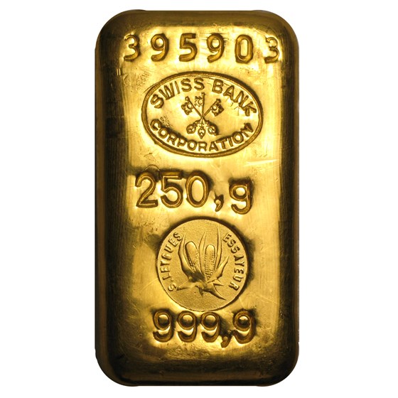 250 gram Gold Bar - Swiss Bank Corporation 250 gram Gold Bar - Swiss Bank Corporation