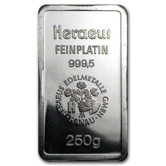 250 gram Platinum Bar - Argor-Heraeus