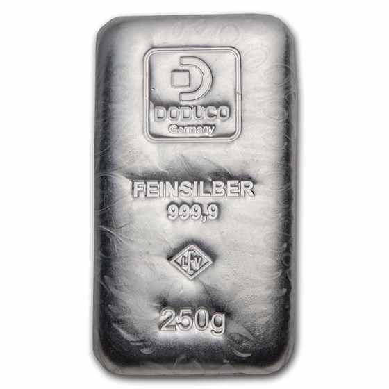250 gram Silver Bar - Doduco/LEV 250 gram Silver Bar - Doduco/LEV