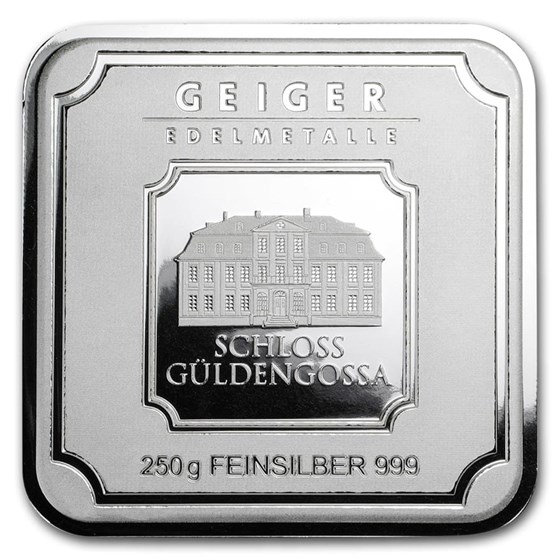 250 gram Silver Bar - Geiger Edelmetalle (Original Square Series)