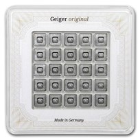 25x 1 gram Silver Bar - Geiger Edelmetalle (Original Multicard)