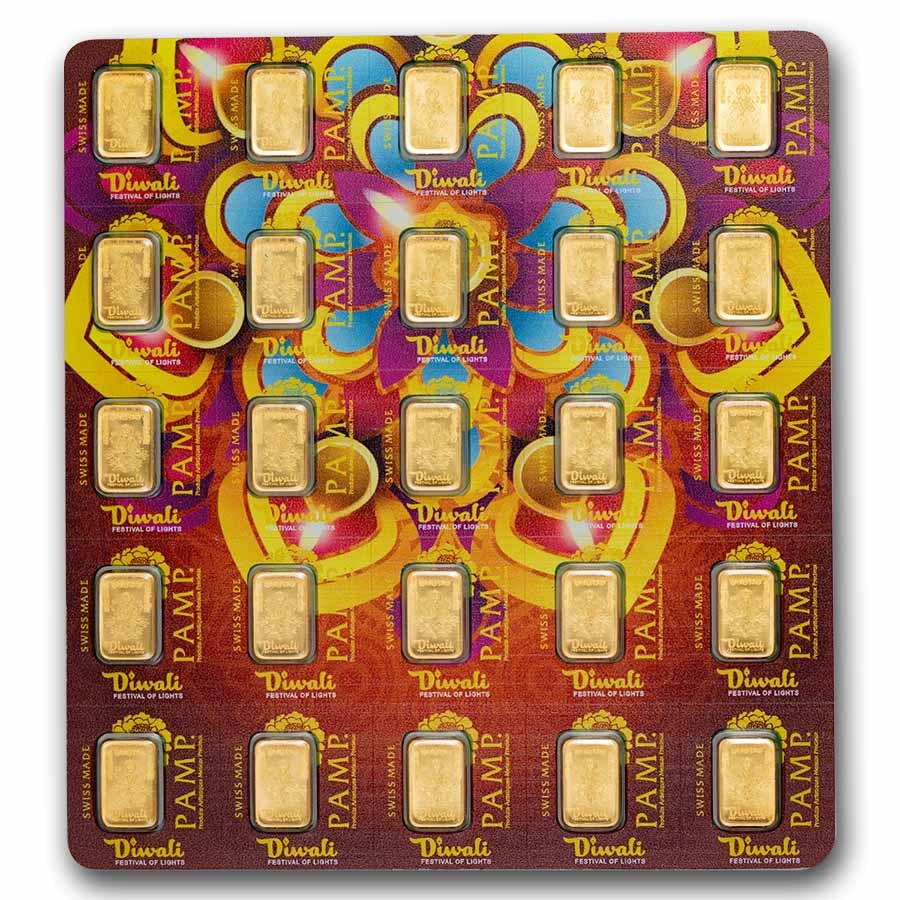 25x1 gram Gold Bar PAMP Suisse Diwali Multigram+25 (In Assay)