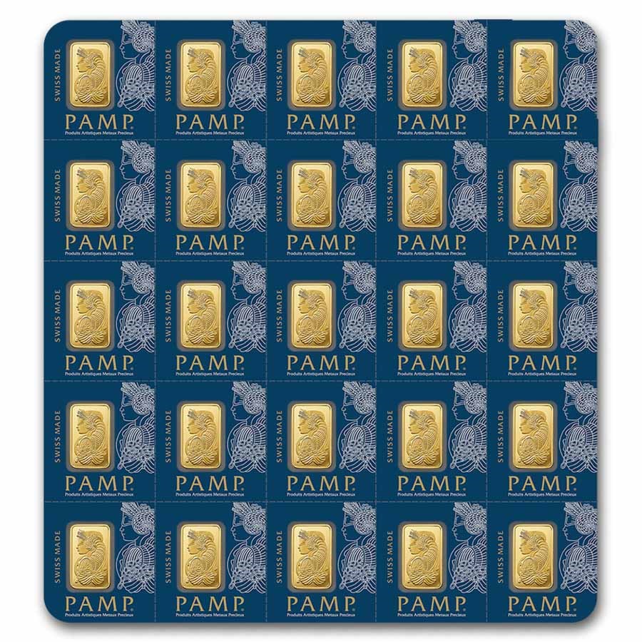 25x1 gram Gold Bar PAMP Suisse Multigram+25 (In Assay)