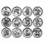 27.96 oz Sterling Silver- 1974 The Magic of Disney (12-Medal Set)