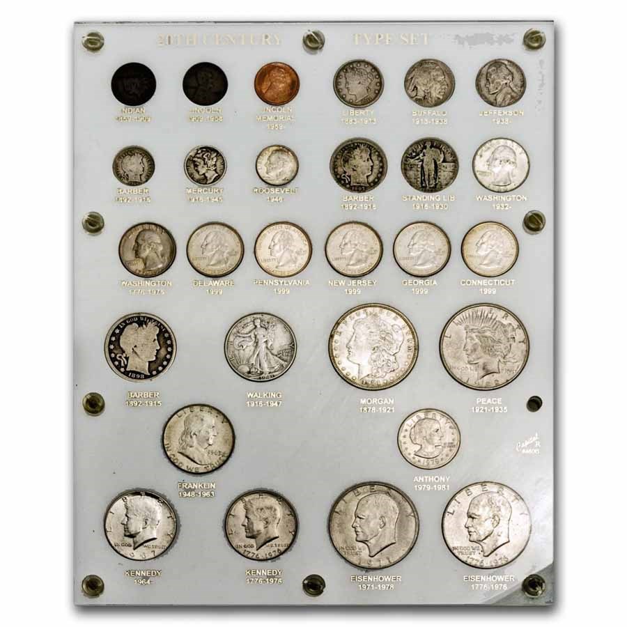 28-Coin U.S. 20th Century Type Set (Framed)