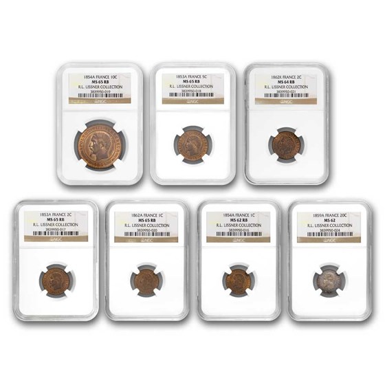 2nd French Empire Napoloen III - 7 Coin Type Set (R.L. Lissner) 2nd French Empire Napoloen III - 7 Coin Type Set (R.L. Lissner)