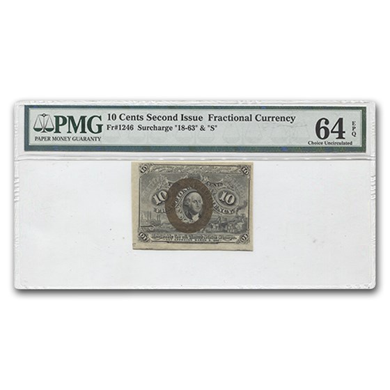 2nd Issue Fractional Currency 10 Cents Ch CU-64 EPQ PMG (FR#1246) 2nd Issue Fractional Currency 10 Cents Ch CU-64 EPQ PMG (FR#1246)