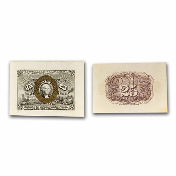 2nd Issue Fractional Currency 25 Cents AU (Fr#1283) Specimen Pair 2nd Issue Fractional Currency 25 Cents AU (Fr#1283) Specimen Pair