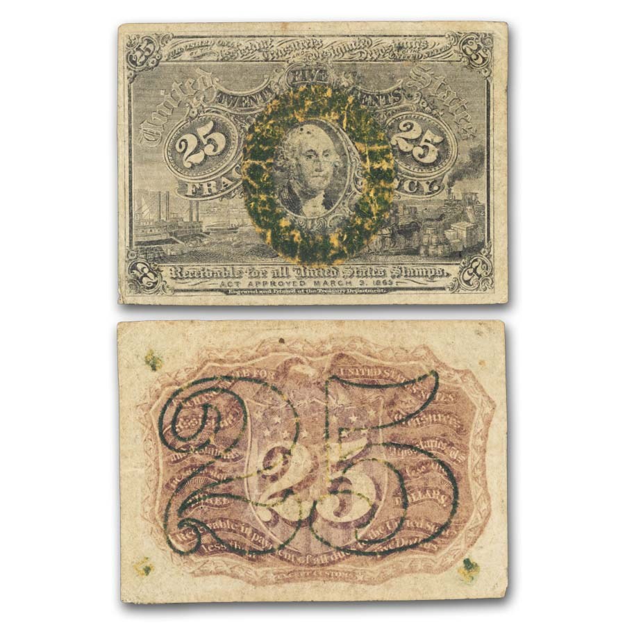 Buy 2nd Issue Fractional Currency 25 Cents Fine (FR#1286, Surcharge ...