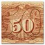 2nd Issue Fractional Currency 50 Cents CU(Fr#1314) Back Specimen