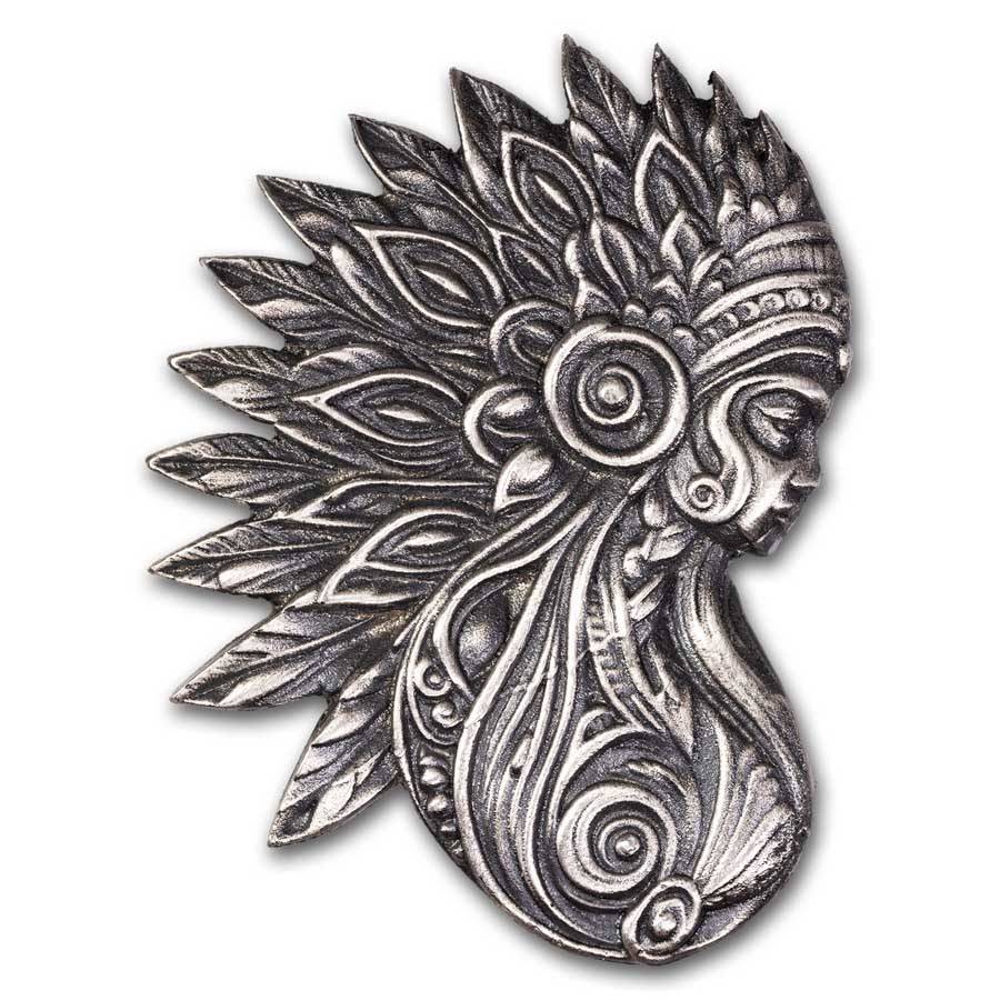 3.2 oz Hand Poured Silver - Native Warrior Princess