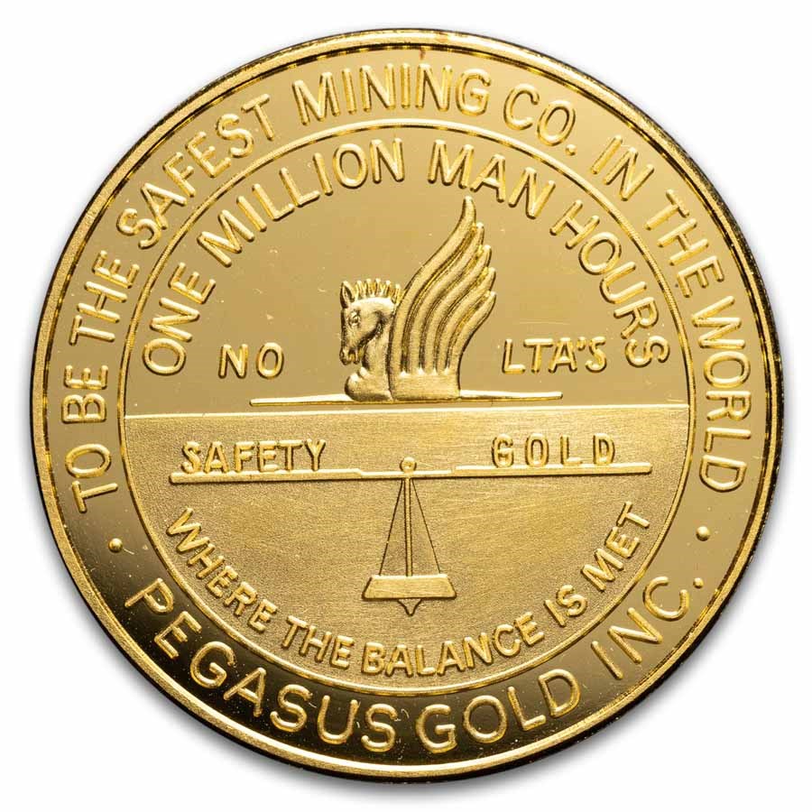 3/4 oz Gold Round - Pegasus Gold Inc. (Zortman Mining)