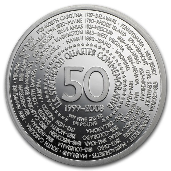 3.66 oz Silver Round - Statehood Quarter Commemorative