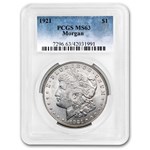 3-Coin Morgan/Peace Silver Dollar Set MS-63 PCGS