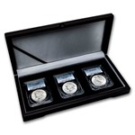 3-Coin Morgan/Peace Silver Dollar Set MS-63 PCGS