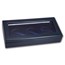 3 coin Wood Glass Top Display Box - Blue Finish