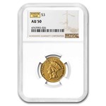 $3 Gold Princess AU-50 NGC/PCGS