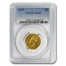 $3 Gold Princess AU-53 NGC/PCGS