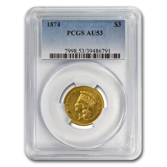 $3 Gold Princess AU-53 NGC/PCGS $3 Gold Princess AU-53 NGC/PCGS