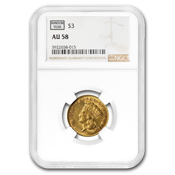 $3 Gold Princess AU-58 NGC/PCGS $3 Gold Princess AU-58 NGC/PCGS