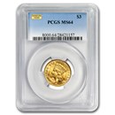$3 Gold Princess MS-64 NGC/PCGS