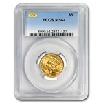 $3 Gold Princess MS-64 NGC/PCGS